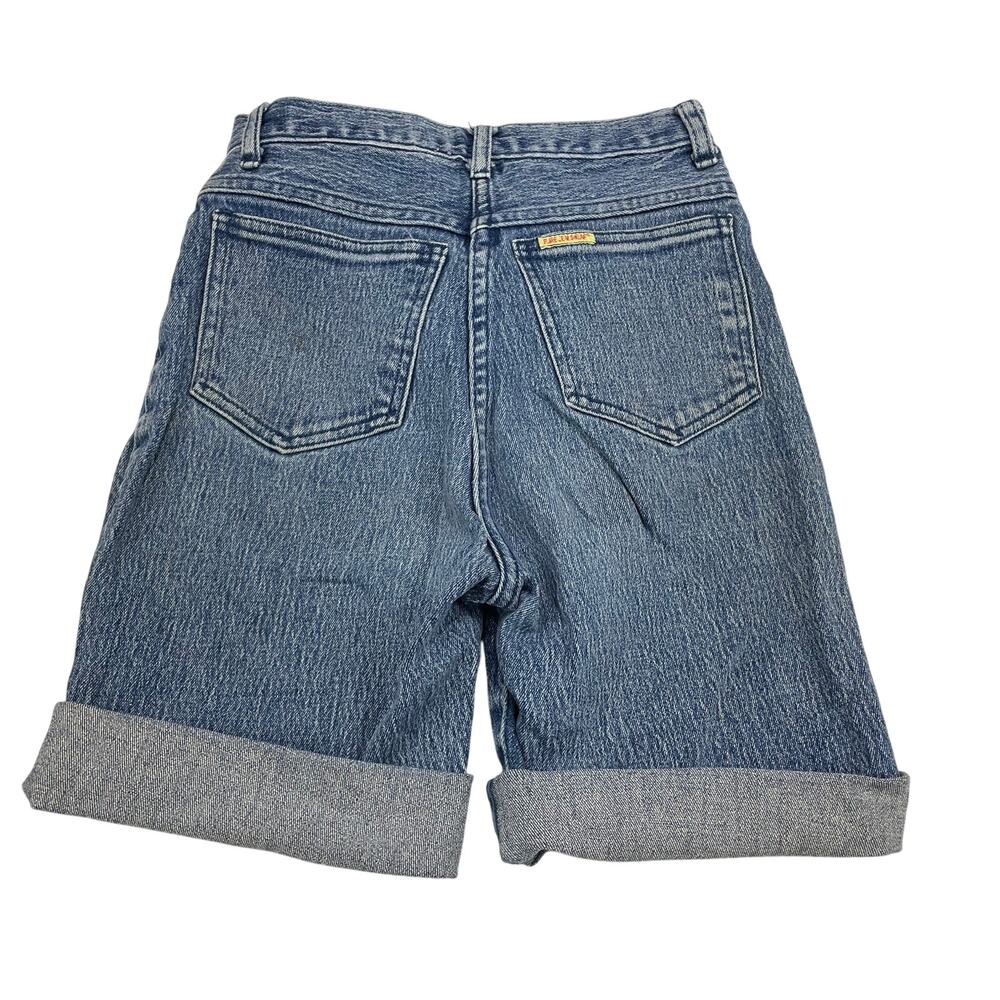 Vintage 80s Pure Jeanswear Light Acid Wash High Rise Rolled Denim Shorts, Size 7
